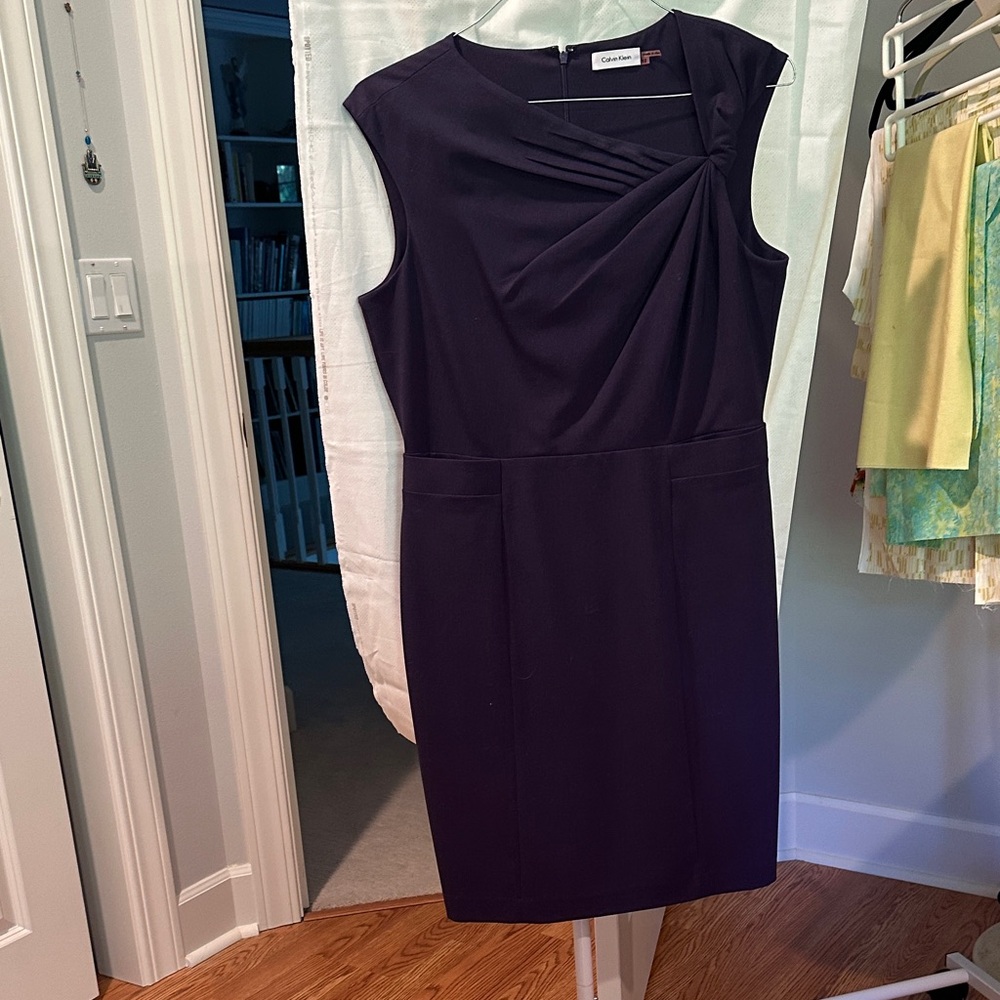 Calvin Klein Dark Plum Sleeveless Sheath Dress
